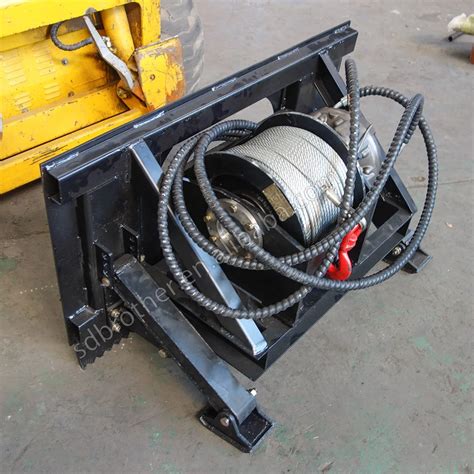 skid steer winch attachment for sale|hydraulic winches for skid loaders.